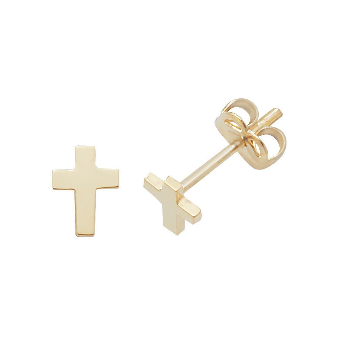 Solid 9k Gold Cross Stud Earrings 375 UK Hallmark 9 Carat Etsy