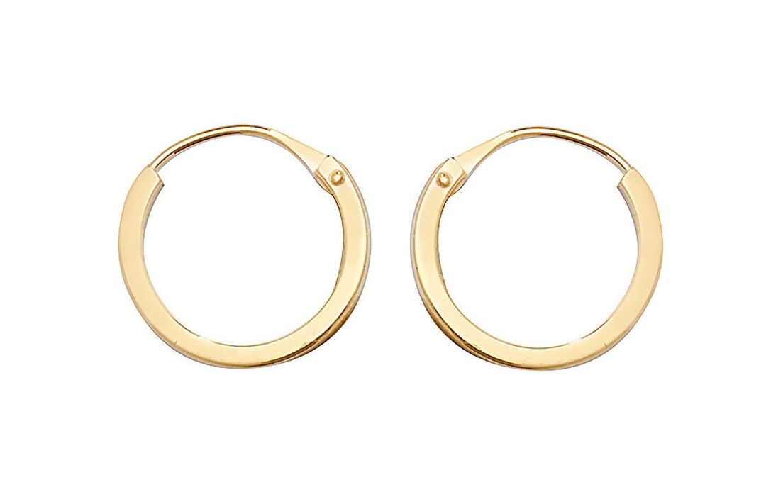 9ct Solid Gold Flat Tube Sleeper Hoop Creole Earrings / Size - Etsy UK