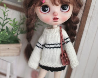 Pull en tricot Blythe | Vêtements BJD pour poupée Ooak Blythe Pullip Holala Obitsu Azone Momoko | Poupée à rotule YoSD vêtements BJD accessoires