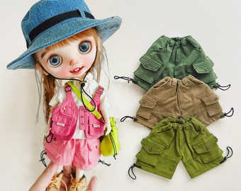 Blythe Shorts | Cargo Pants for Blythe Custom Pullip Ooak Blythe Doll| Azone Doll Obitsu 22 Obitsu 24 Qbaby YoSD Clothes 8 Inch Doll Clothes