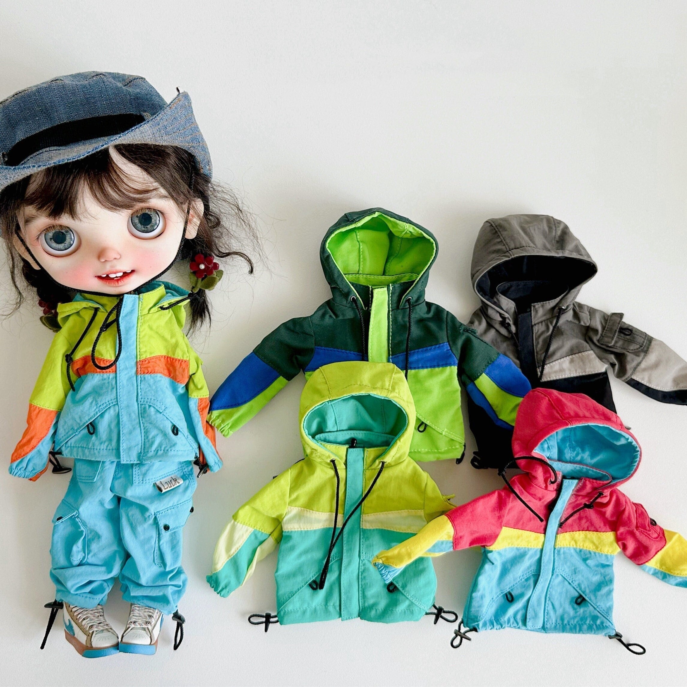 Blythe Coat | Utility Coat for Midi Blythe Custom Pullip Ooak Blythe Doll | BJD Coat BJD Jacket of Azone Obitsu 22 Obitsu 24| Blythe Clothes