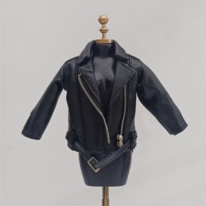 Blythe Leather Biker Jacket | Pullip clothes Obitsu 24 OB22 coat Momoko clothes Holala doll clothes Azone clothes|1/6 YoSD ball jointed doll