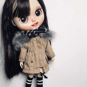 Blythe coat | Blythe clothes BJD YoSD clothes for Blythe Pullip Obitsu 24 Obitsu 22 Azone | Ball jointed doll 1/6 doll clothes accessories image 2