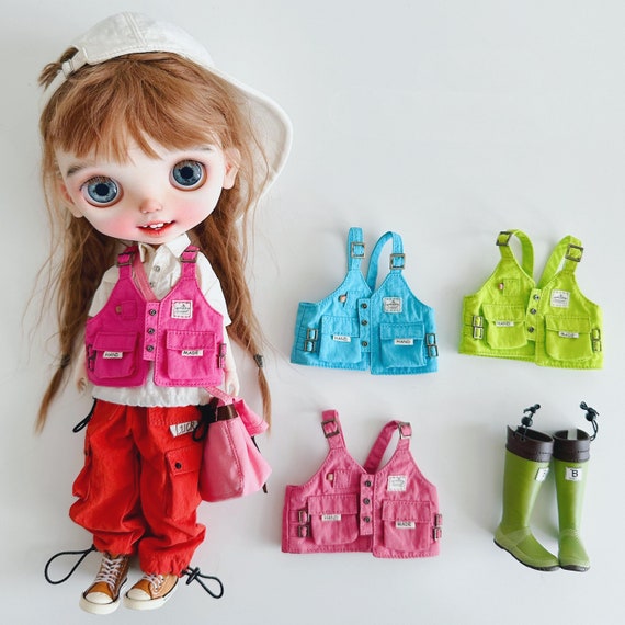 Blythe Waistcoat | BJD Utility Vest for Custom Blythe Doll Ooak Pullip Doll Holala Azone Doll Obitsu BJD Doll | Blythe Clothes Yosd Clothes