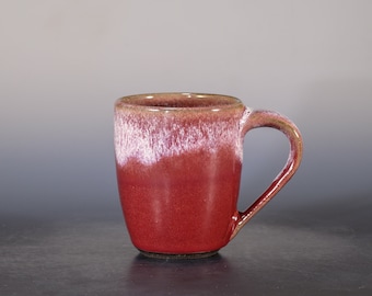 Burgundy Red 14 oz Handmade Mug Hand Thrown Pottery Ceramic Coffee Mug