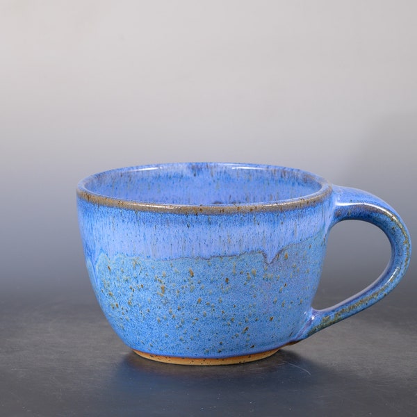 Indigo Blue 18 oz Cappuccino Pottery Mug – Handmade Ceramic Mug – Unique Gift