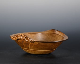 Carmel Brown Pottery Bowl - Handmade Ceramic Bowl – Hand Thrown Pottery Stoneware Bowl - Decorative Bowl