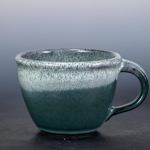 Soup Mug 24 oz, Ceramic Bowl with Handle for Soup or Ramen, Handmade Pottery for Everyday Use, Kitchen Gift Idea – Forest Green Glaze
