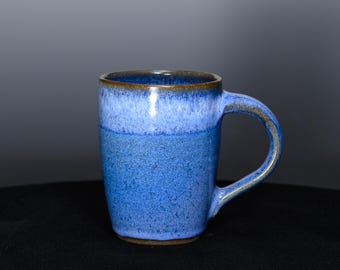 Mug 12 oz, Handmade Pottery Ceramic Mug, Handcrafted Stoneware Coffee Cup - Indigo Blue Glaze