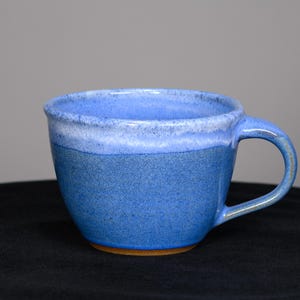 Soup Mug 24 oz, Ceramic Bowl with Handle for Soup or Ramen, Handmade Pottery for Everyday Use, Kitchen Gift Idea – Indigo Blue Glaze