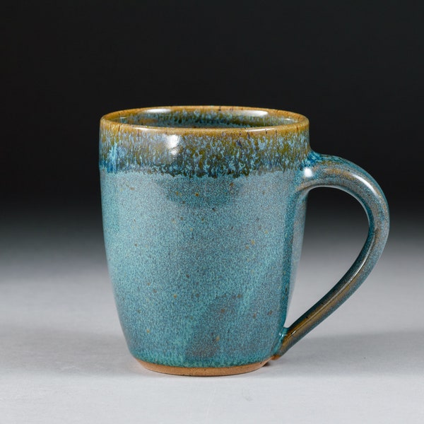 Teal 18 oz Pottery Mug, Handmade Ceramic Mug, Handmade Pottery Coffee Mug, Stoneware Mug, Ceramic Coffee Mug