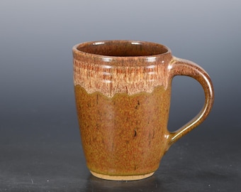 Handmade Pottery 12 oz  Coffee Mug, Ceramic  Tea Cup - Copper Red Glaze