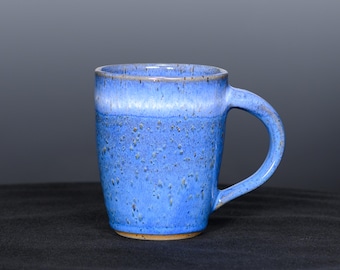 Mug 12 oz, Handmade Pottery Ceramic Mug, Handcrafted Stoneware Coffee Cup - Indigo Blue Glaze
