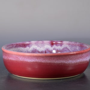 Ruby Red Flat Bottom Pottery Bowl – Handmade Ceramic Bowl – Salad | Pasta | Vegetable Bowl