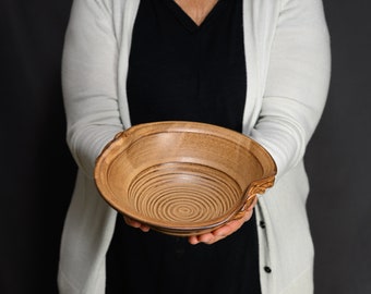 Carmel Brown Pottery Bowl - Handmade Ceramic Bowl – Hand Thrown Pottery Stoneware Bowl - Decorative Bowl