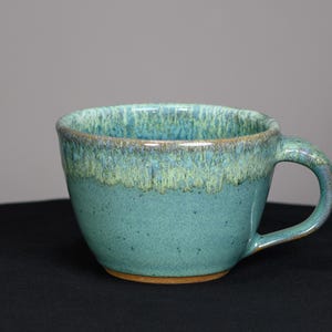 Soup Mug 26 oz, Ceramic Bowl with Handle for Soup, Chili, or Hearty Meals, Handmade Pottery Kitchen Gift Idea – Teal Glaze