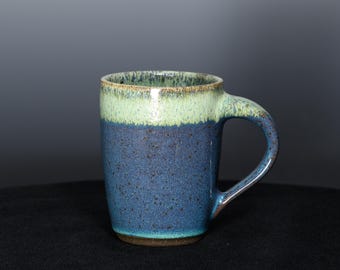 Handmade Pottery 12 oz  Coffee Mug, Ceramic  Tea Cup - Deep Denim Blue Glaze