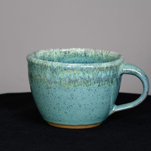 Soup Mug 26 oz, Ceramic Bowl with Handle for Soup, Chili, or Hearty Meals, Handmade Pottery Kitchen Gift Idea – Teal Glaze