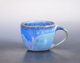 Indigo Blue 16 oz Cappuccino Pottery Mug – Handmade Ceramic Mug – Unique Gift