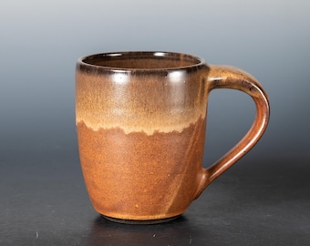 Handmade Pottery Coffee Mug, 16 oz Ceramic Tea Cup, Unique Gift Idea - Rustic Brown Glaze