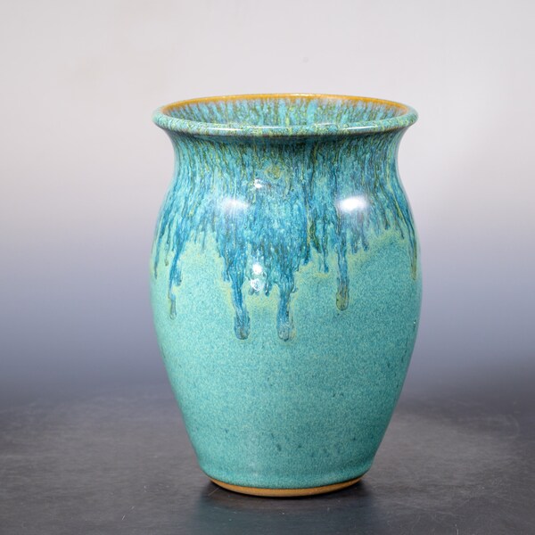 Teal Blue Pottery Vase, Handmade Ceramic Vase, Flower Vase, Decorative Vase, Bud Vase, Hand Thrown Vase, Wheel Thrown Vase