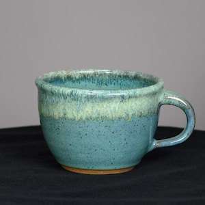 Soup Mug 26 oz, Ceramic Bowl with Handle for Soup, Chili, or Hearty Meals, Handmade Pottery Kitchen Gift Idea – Teal Glaze