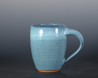 Ocean Blue 16 oz Handmade Pottery Mug Hand Thrown Ceramic Coffee Mug