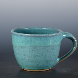 Soup Mug 26 oz, Ceramic Bowl with Handle for Soup, Chili, or Hearty Meals, Handmade Pottery Kitchen Gift Idea – Teal Glaze
