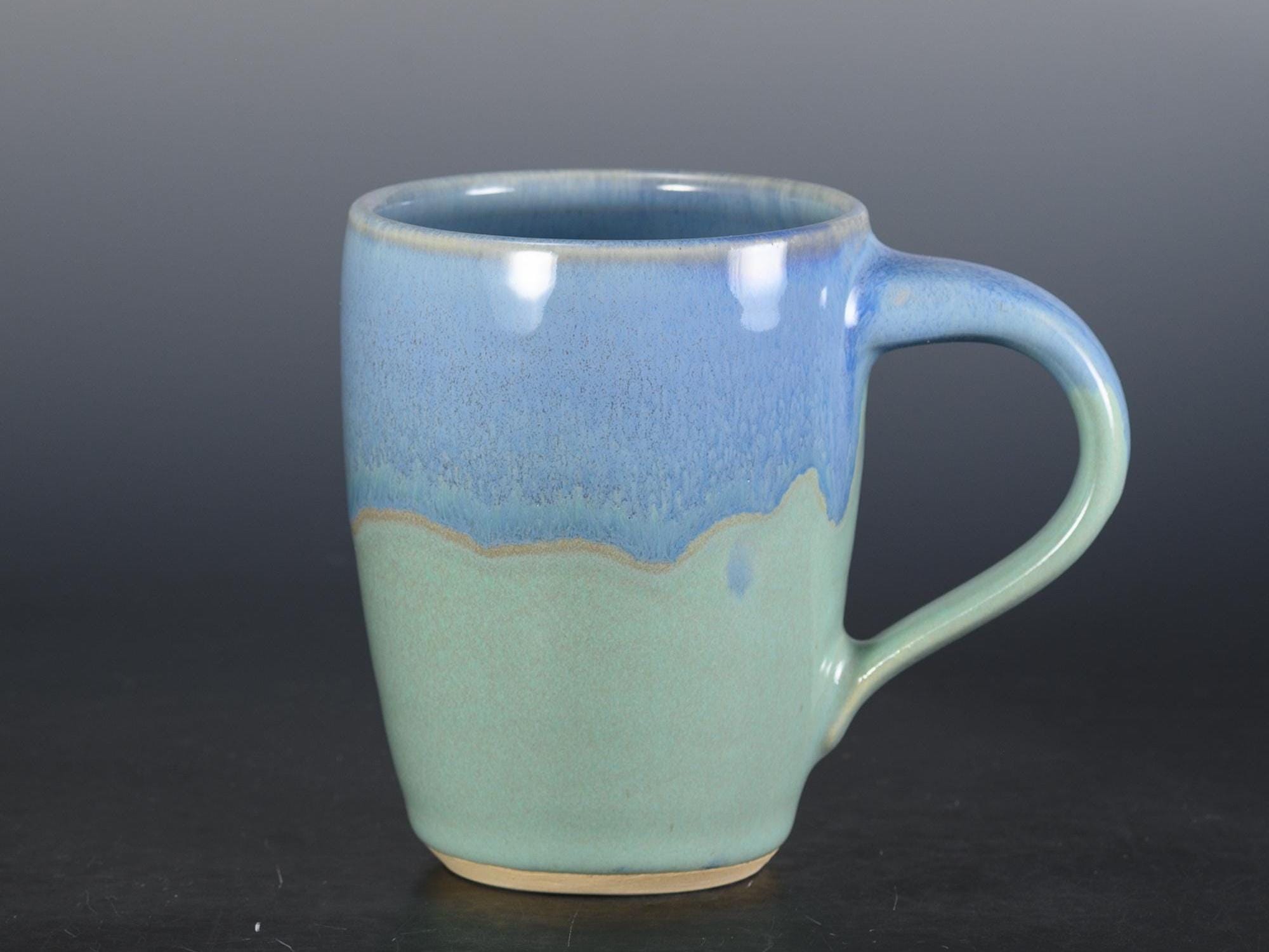 Handmade Ceramic Coffee Mug, 14 Oz Pottery Tea Cup - Cascade Blue Glaze -  Etsy