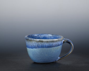 Indigo Blue 22 oz Soup Mug, Ceramic Soup Mug, Handmade Soup Mug, Bowl with Handle