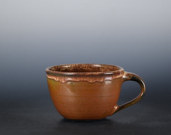Deep Copper Red 26 oz Pottery Soup Mug – Handmade Soup Bowl with Handle – Ceramic Soup Bowl