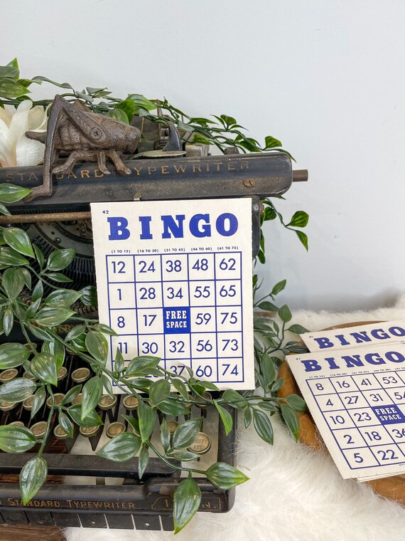 Set of 15 Vintage Cardboard Bingo Cards Etsy