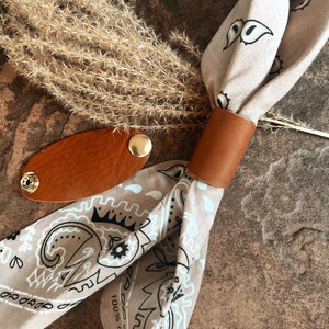 Leather Bandana Slide with Snaps | Bandana Slide | Scarf Slide | Nashville