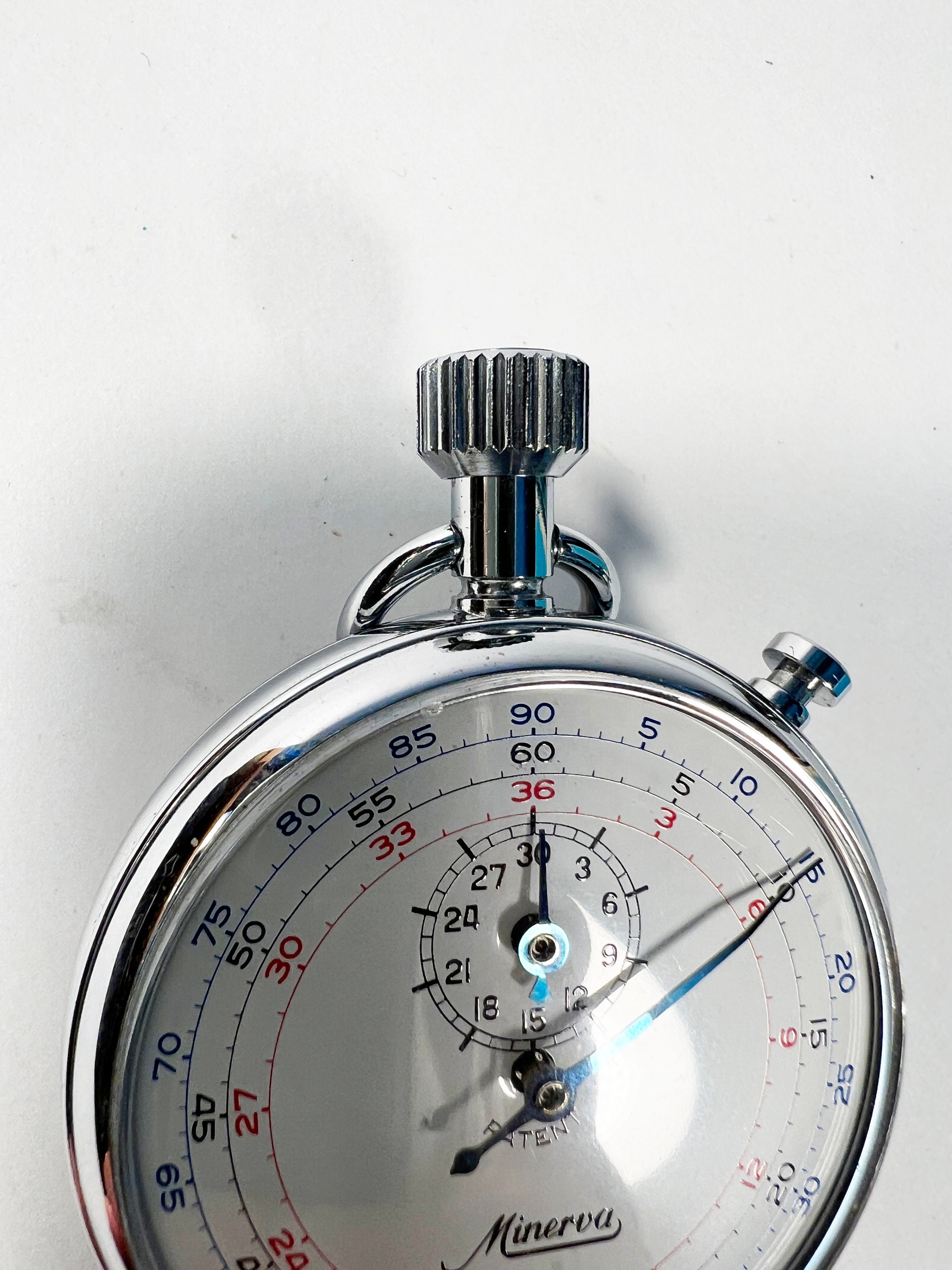 Minerva Stopwatch in Box, Vintage, Made in Switzerland, Numbered 106F