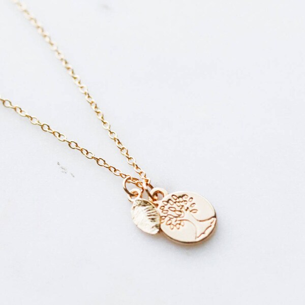 GOLDEN | Dainty Tree Leaf Pendant Necklace