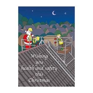 Ik wens je gezondheid en veiligheid toe met deze kerstkaart: grappige beroepsgezondheidskerstkaart.