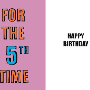 Joyeux 5e anniversaire - Carte amusante pour le 5e anniversaire - 5 ans - une carte pleine d'esprit et d'humour de haute qualité