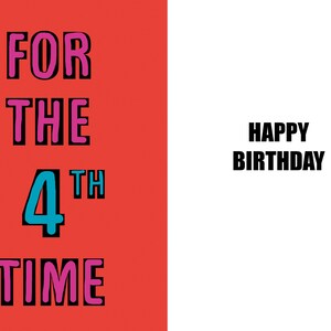Feliz 4º aniversário - Cartão engraçado de 4º aniversário - 4 anos - um cartão espirituoso e bem-humorado de alta qualidade