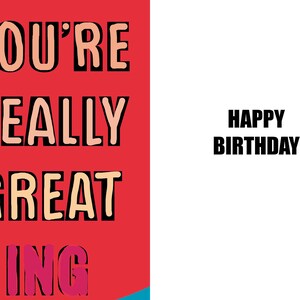 GREAT-ING card. Biglietto di compleanno divertente e irriverente