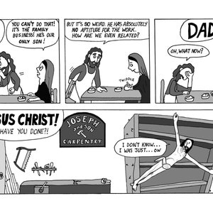 Zeer grappige, religieuze wenskaart over kunstgeschiedenis – voor verjaardag, vaderdag, moederdag, Kerstmis, Valentijnsdag, jubileum.