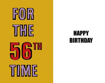 56th Birthday Card Etsy