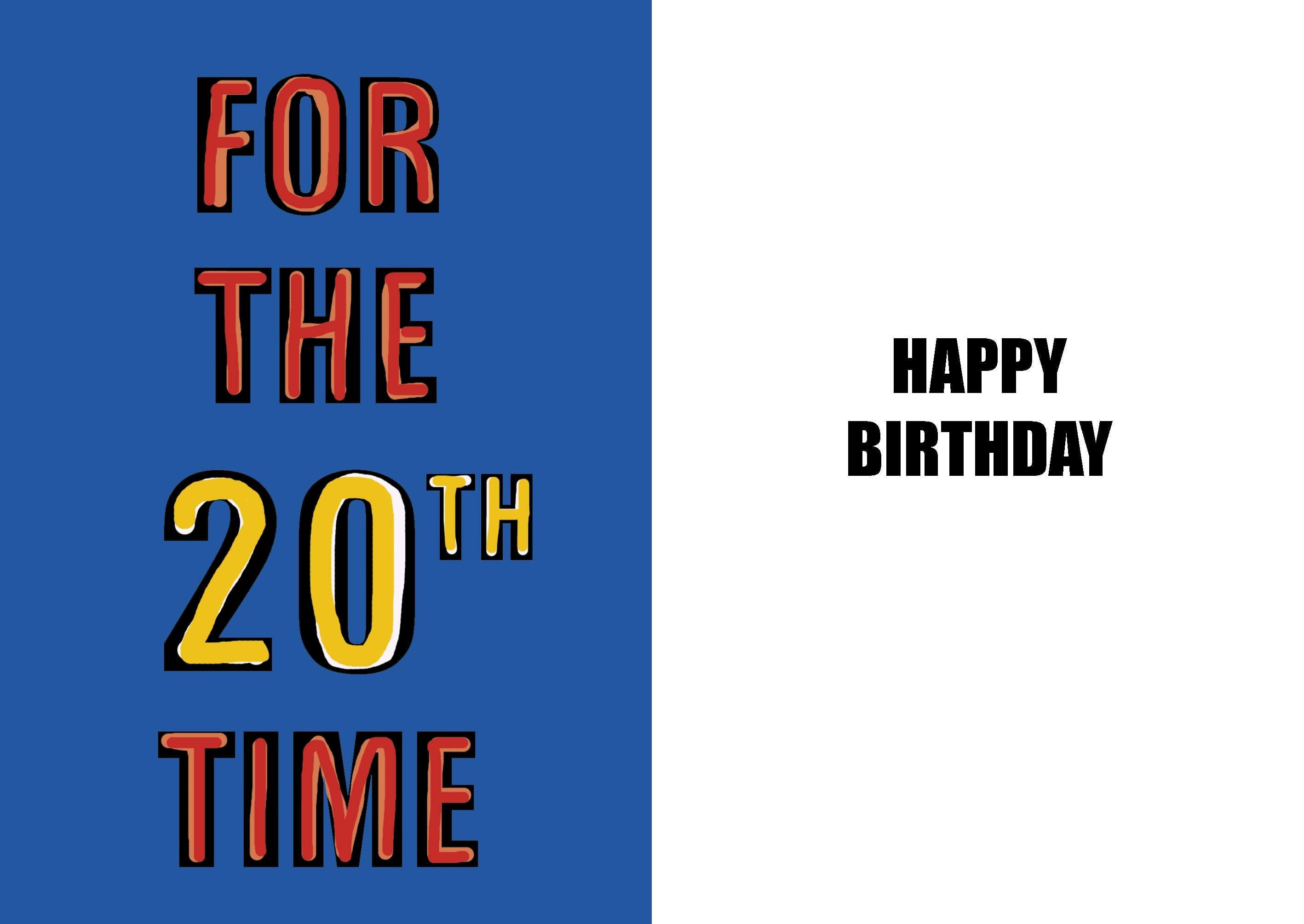 Funny 20th Birthday Card Happy 20th Birthday 20 Years Old - Etsy Funny 20th Birthday Card Happy 20th Birthday 20 Years Old - Etsy
