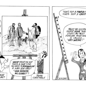 Zeer grappige, intelligente wenskaart over kunstgeschiedenis - voor verjaardag, Vaderdag, Moederdag, Kerstmis, Valentijnsdag, jubileum.