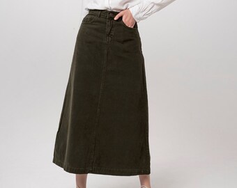 long khaki skirts 3xl