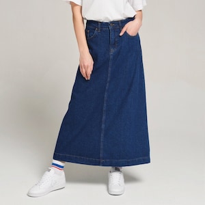 Elastic waist blue jean skirt clearance
