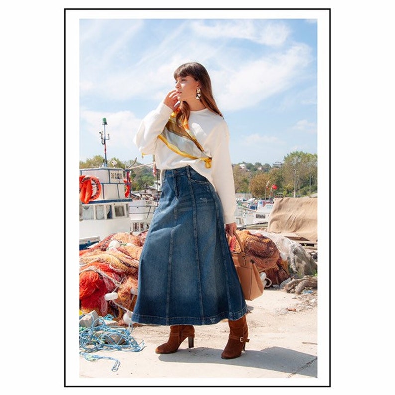 lightweight denim maxi dress