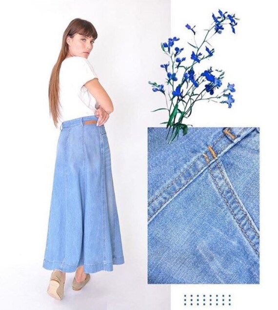 gored denim skirt