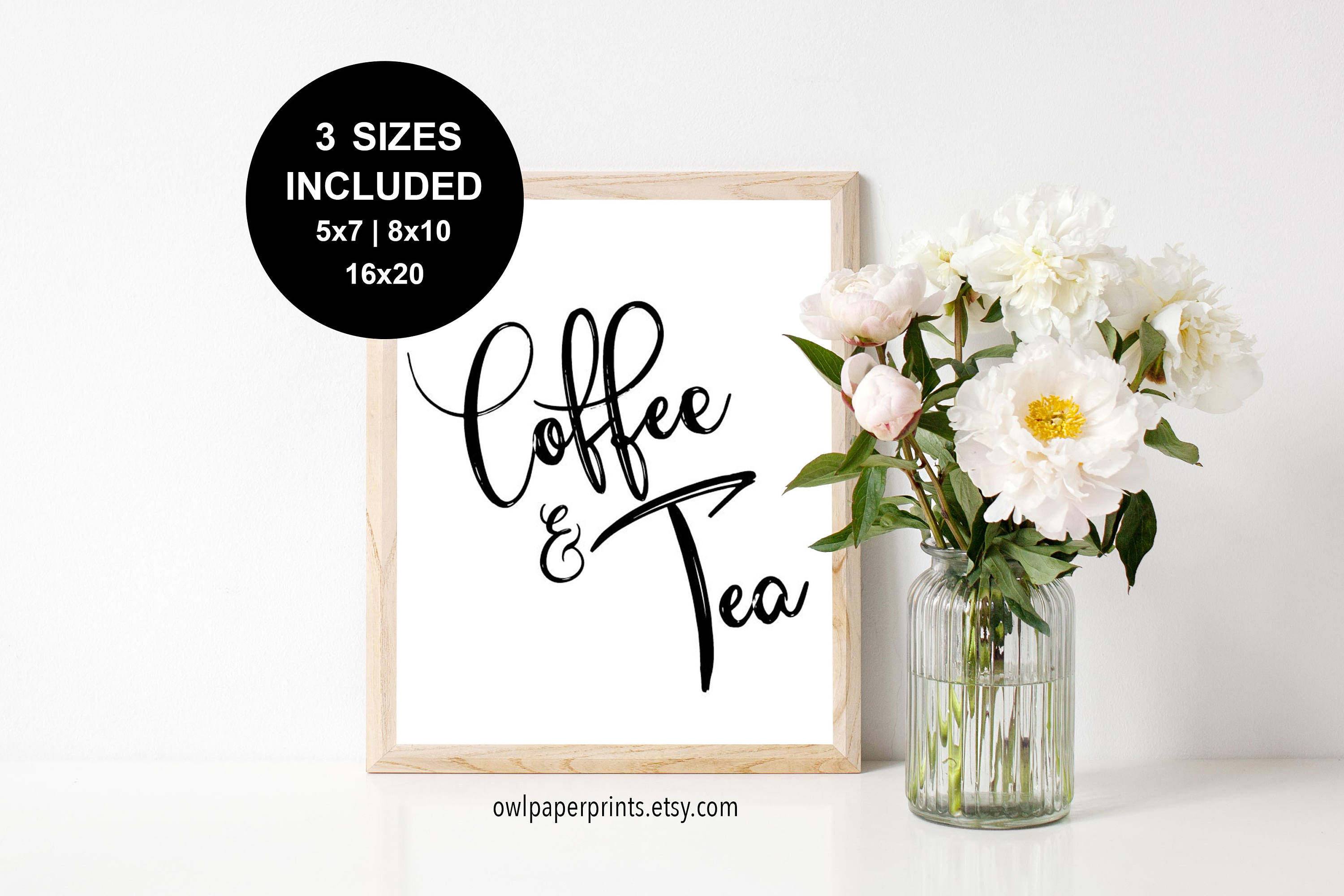 Coffee and Tea Sign PDF Printable Signs printer wedding | Etsy