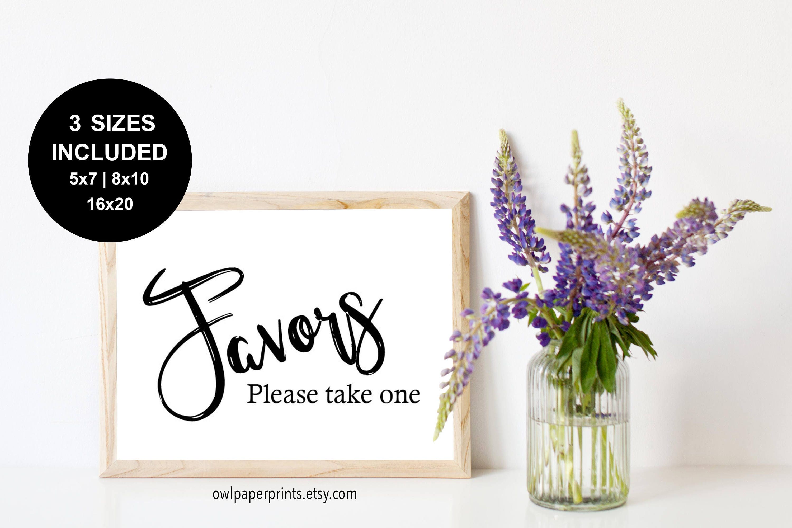 Favors Please Take One Sign Printable PDF printer | Etsy
