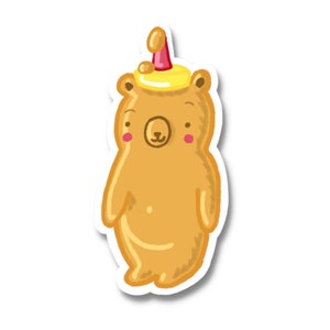 Happy Honey Bear Vinyl Sticker, Naughty Funny Sticker, Sticker for adults, adult joke, Funny Sticker | Salt and Paper Prints